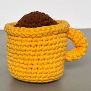 Amigurumi Style Handcrafted Crochet Coffee Mug Plushie